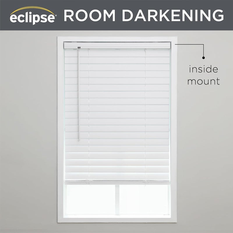 eclipse 2" Premium Vinyl Blinds for Light Filtering & Privacy, Durable Room Darkening Blinds for Home or Office, Tested and Certified Child Safe Cordless Vinyl Blinds - White, 57 W x 64 L - Image 2